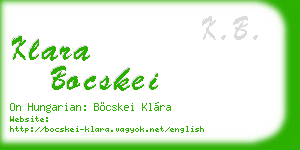 klara bocskei business card